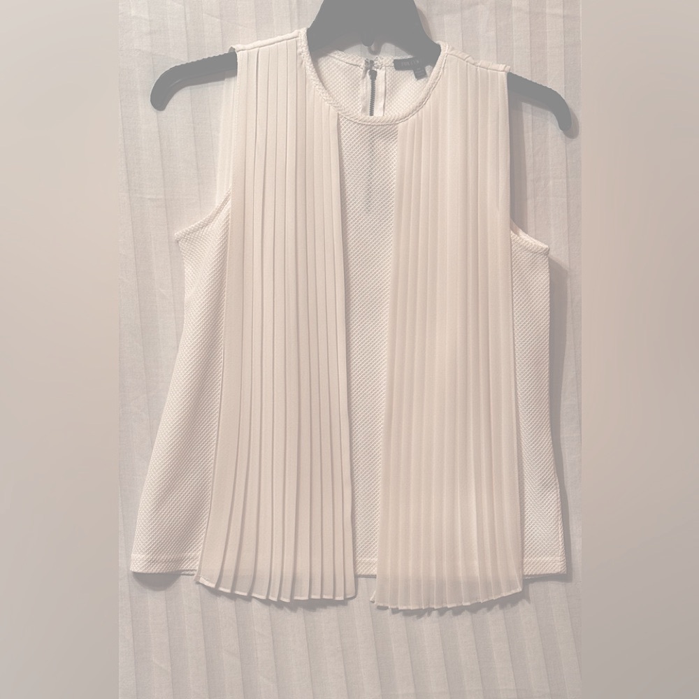 For Cynthia Elegant Cream Flowing Pleated Top